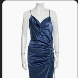 NWT VERONICA BEARD Blue Silk Cowl Neck Dress